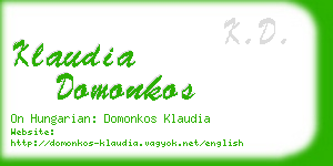 klaudia domonkos business card